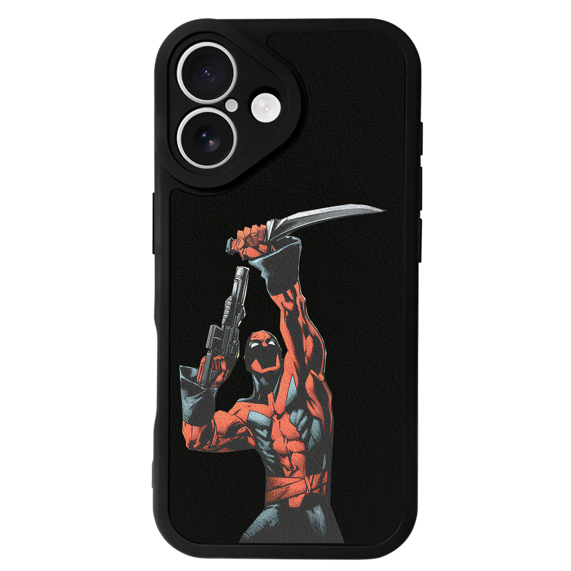 （画像用） Deadpool デッドプール 【iPhone 16シリーズ対応】シリコンスマホケース（レザー調） 材質：シリコン